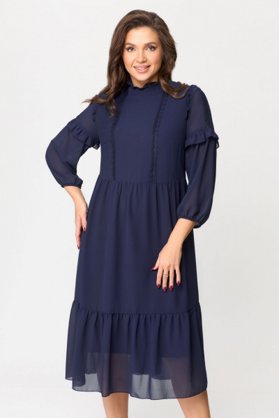 Платье нарядное шифоновое длиной 116 см DaLi 5629А синий - фото 5