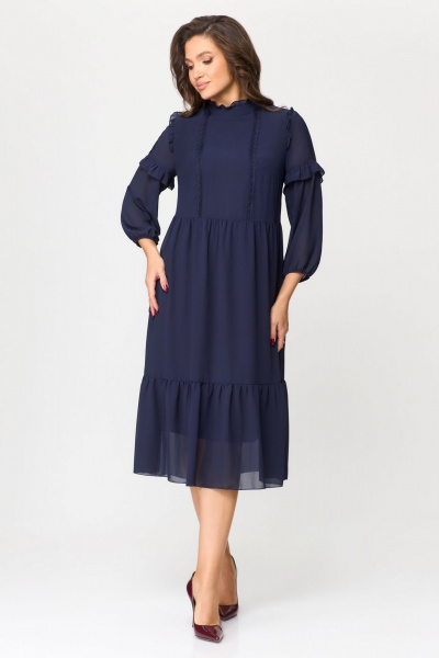 Платье нарядное шифоновое длиной 116 см DaLi 5629А синий - фото 1