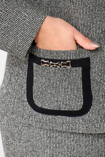 Деловой костюм жакет и юбка из трикотажа в сером цвете Zlata 4411 т.серый - фото 7