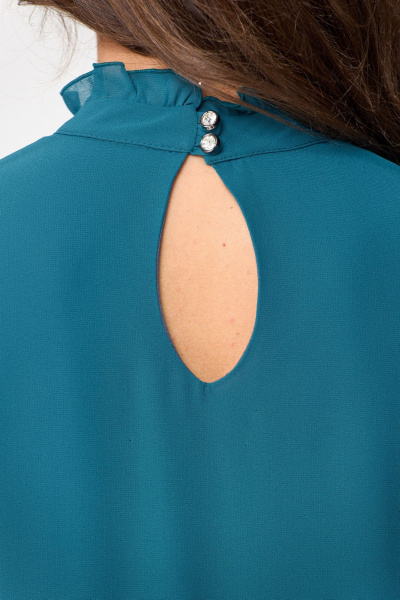 Нарядное платье длины 116 см из шифона DaLi 5629А бирюза - фото 3