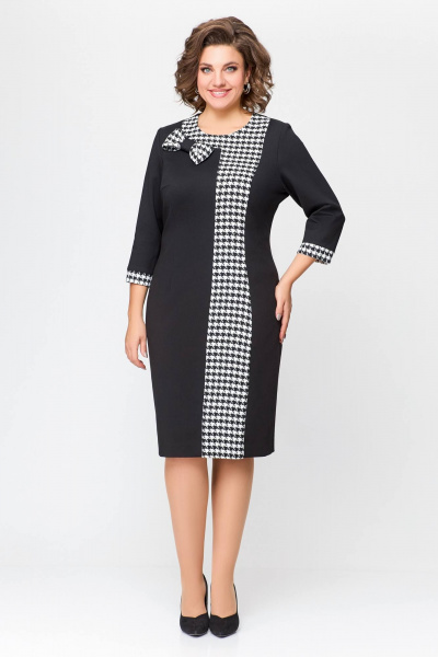 Платье из трикотажа с кокеткой и съёмным бантом Swallow 698 - фото 13