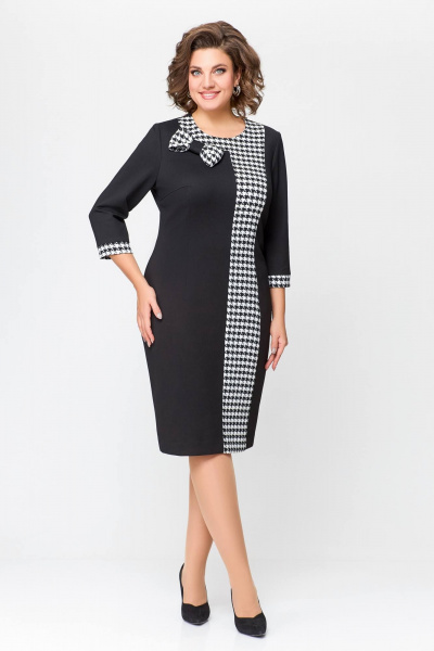 Платье из трикотажа с кокеткой и съёмным бантом Swallow 698 - фото 11