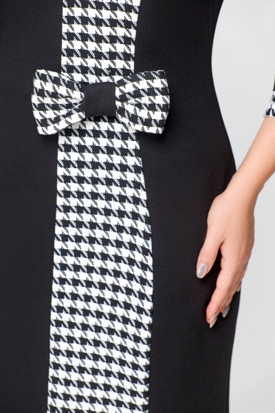 Платье из трикотажа с кокеткой и съёмным бантом Swallow 698 - фото 10