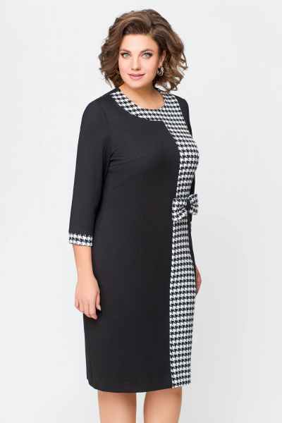 Платье из трикотажа с кокеткой и съёмным бантом Swallow 698 - фото 6