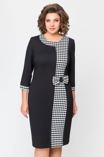 Платье из трикотажа с кокеткой и съёмным бантом Swallow 698 - фото 4