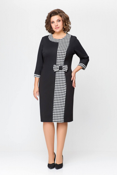 Платье из трикотажа с кокеткой и съёмным бантом Swallow 698 - фото 2