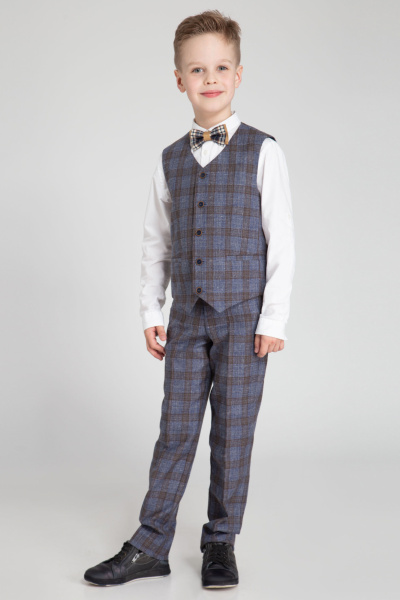 Деловой жилет из текстиля с регулятором спинки Panda Kids 253138-128 Синий - фото 1