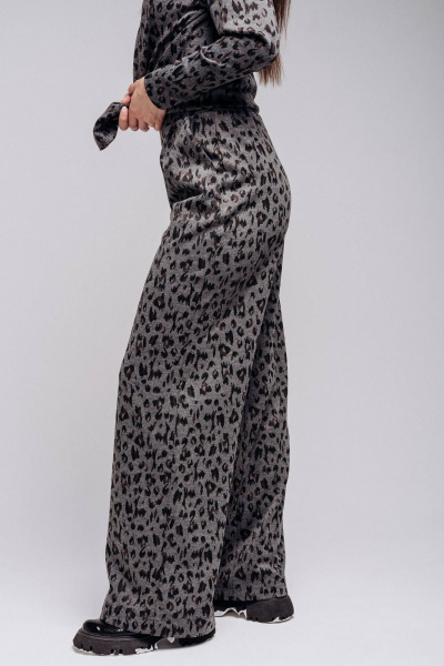 Демисезонный серый костюм двойка из трикотажа с палаццо Legend Style K-012 серый - фото 4