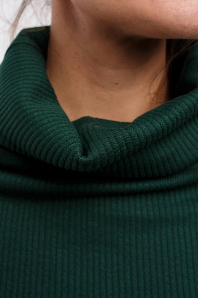 Элегантный костюм с юбкой и джемпером из вискозы и трикотажа Legend Style K-005 темно-зеленый - фото 5