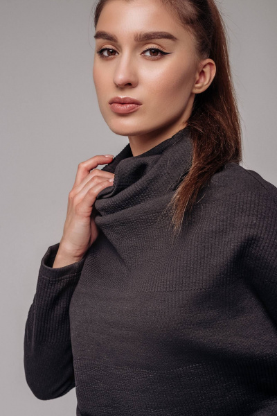 Костюм женский с юбкой, классика, на каждый день, большой размер Legend Style K-005 черный - фото 5