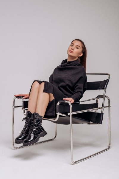 Костюм женский с юбкой, классика, на каждый день, большой размер Legend Style K-005 черный - фото 3