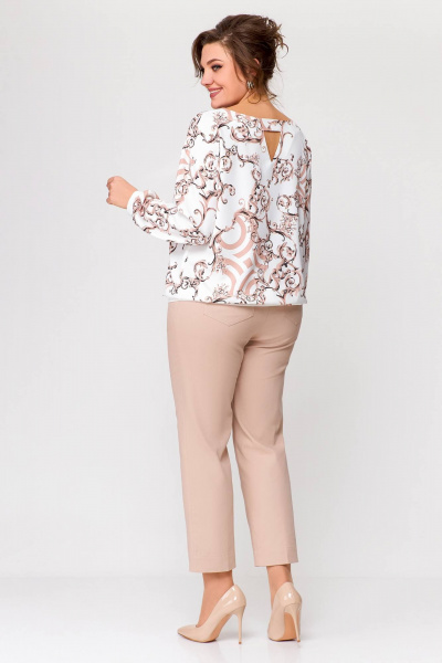 Блуза Swallow 694.1 молочный/бежевые_вензеля - фото 11
