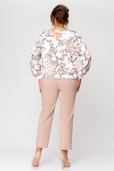 Блуза Swallow 694.1 молочный/бежевые_вензеля - фото 12