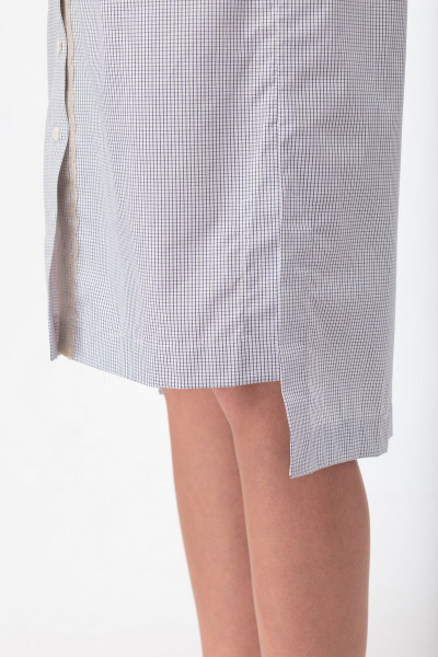 Платье-рубашка приталенное из хлопка с ассиметричным низом Anelli 725 клетка - фото 6