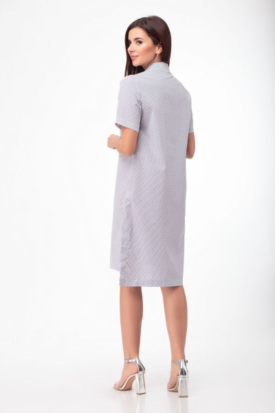 Платье-рубашка прямое из хлопка с карманами и ассиметричным низом Anelli 725 точка - фото 5
