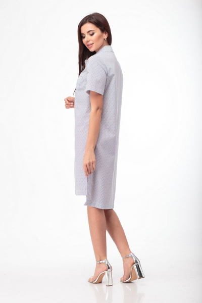 Платье-рубашка прямое из хлопка с карманами и ассиметричным низом Anelli 725 точка - фото 4
