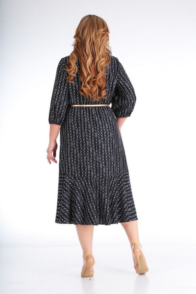 Платье из полушелковой ткани с отделочными планками и воланом Slaviaelit 422 цепи - фото 2