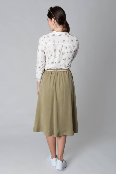 Юбка миди из вискозы с карманами и на резинке Ouarida 19Ю079 - фото 4