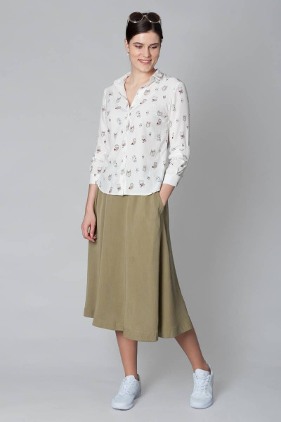 Юбка миди из вискозы с карманами и на резинке Ouarida 19Ю079 - фото 2