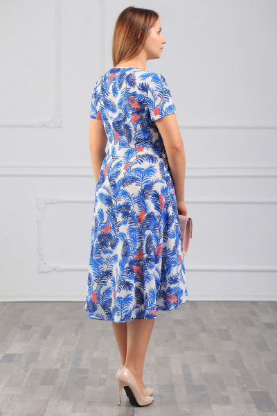 Платье полуприлегающее с запахом и коротким рукавом MadameRita 5059 - фото 3