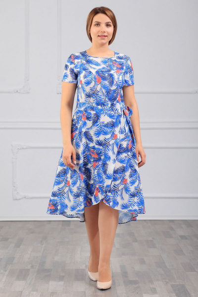 Платье полуприлегающее с запахом и коротким рукавом MadameRita 5059 - фото 1