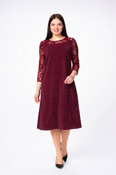 Платье Stilville 1696 бордо - фото 6