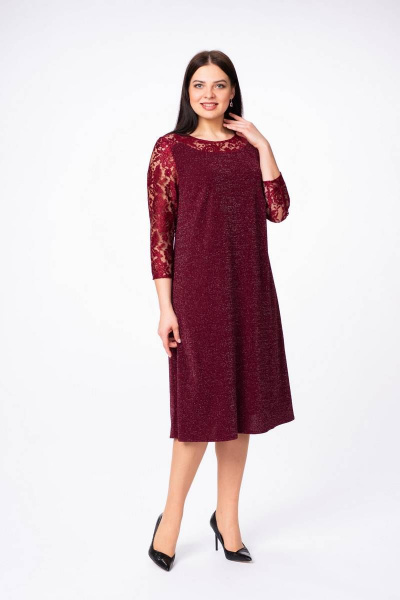 Платье Stilville 1696 бордо - фото 5