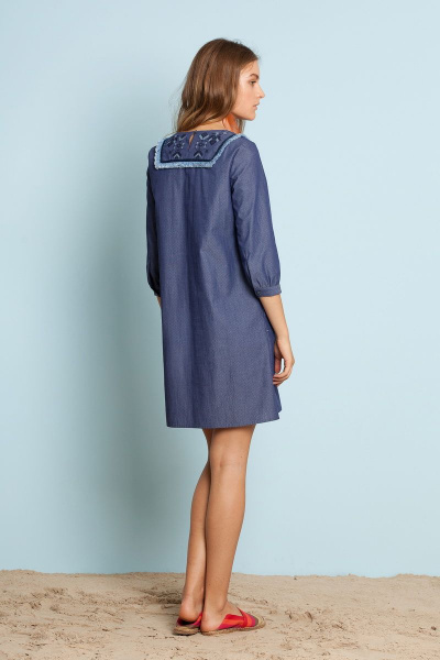 Летнее синее платье из текстиля для повседневных образов BURVIN 5466-81 - фото 2