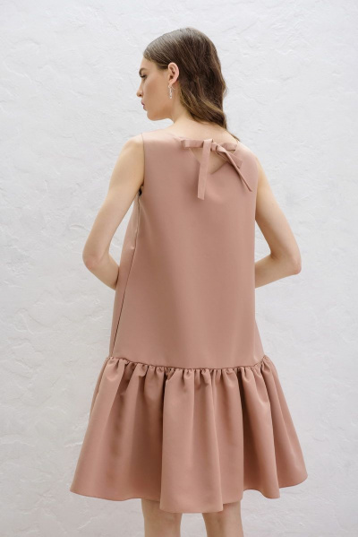 Платье бежевое нарядное летнее из текстиля BURVIN 6303-81 - фото 2