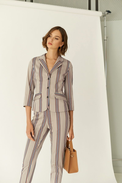 Брюки на каждый день из текстиля, бежевые, лето BURVIN 6785-11 - фото 2