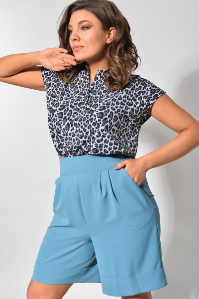 Блуза, шорты Диомант 1510 голубой - фото 2