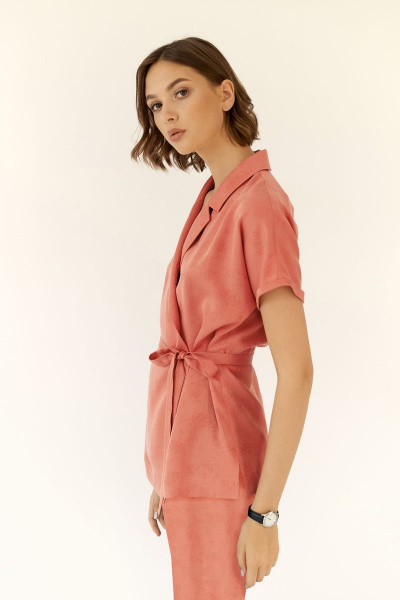 Блуза из текстиля с розовым и легким стилем BURVIN 6834-51 - фото 1