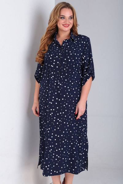 Платье Vasalale 668 синий - фото 3