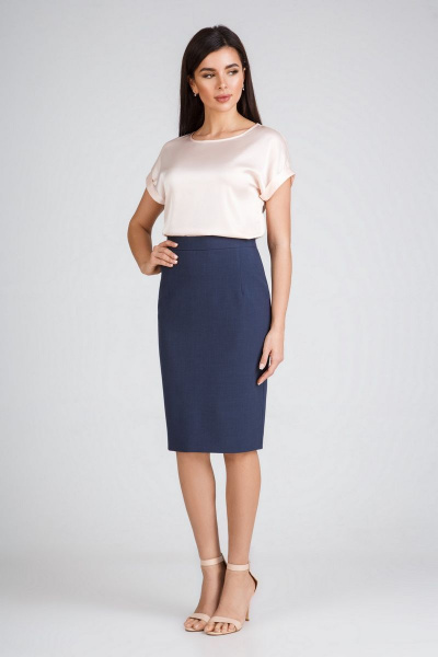 Розовая блуза из искусственного шелка с атласным блеском IVARI 402 розовый - фото 5