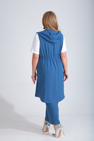 Блуза, брюки, жилет Диомант 1520 синий - фото 4