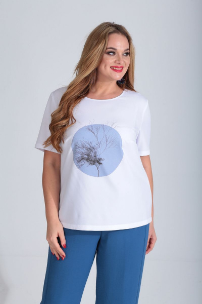 Блуза, брюки, жилет Диомант 1520 синий - фото 3