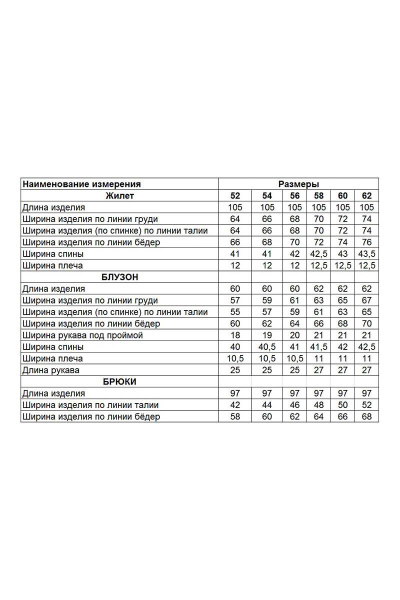 Блуза, брюки, жилет Диомант 1520 синий - фото 5