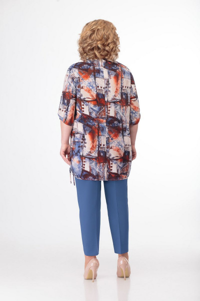 Блуза, брюки Кэтисбел 2458 василек - фото 2