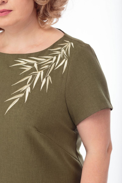 Платье Anelli 470 зеленый+кофе - фото 7