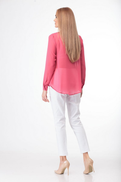 Романтичная блуза без рукавов с тесьмой из хлопка Anelli 372 малина - фото 4