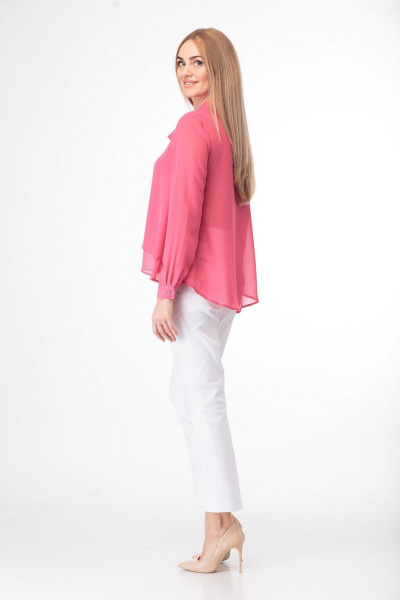 Романтичная блуза без рукавов с тесьмой из хлопка Anelli 372 малина - фото 3