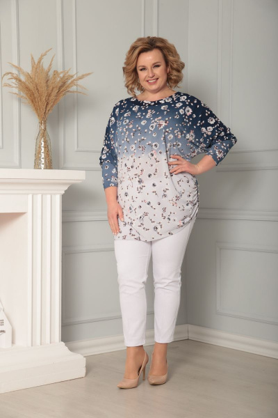 Туника LadisLine 1161 цветы - фото 4