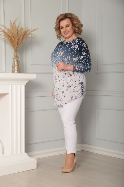 Туника LadisLine 1161 цветы - фото 3