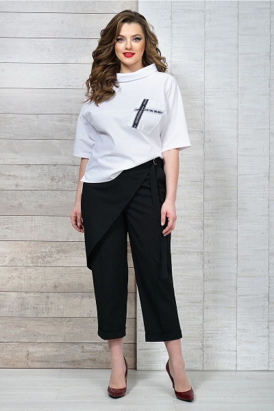Блуза, брюки Белтрикотаж 6501 белый+черный - фото 7