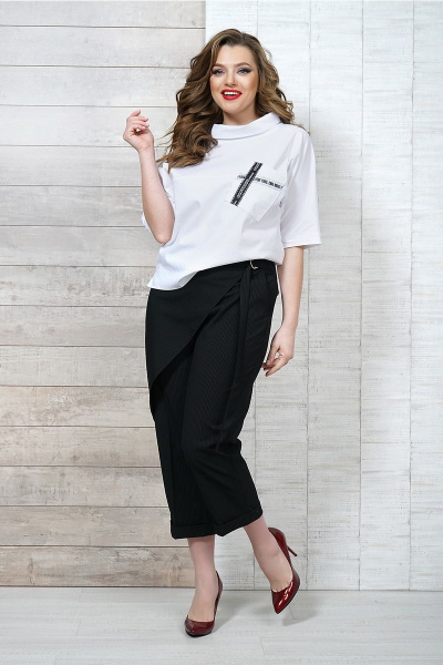 Блуза, брюки Белтрикотаж 6501 белый+черный - фото 6