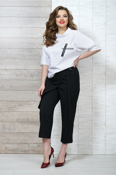 Блуза, брюки Белтрикотаж 6501 белый+черный - фото 5