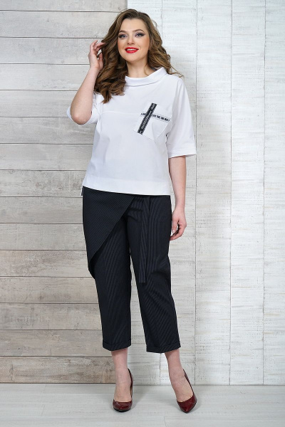 Блуза, брюки Белтрикотаж 6501 белый+черный - фото 2