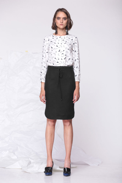 Юбка из ткани с деловым стилем и без подкладки Golden Valley 56167 черный - фото 1