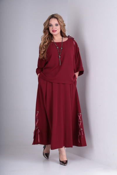Блуза, юбка Angelina & Сompany 332/1 бордо - фото 3