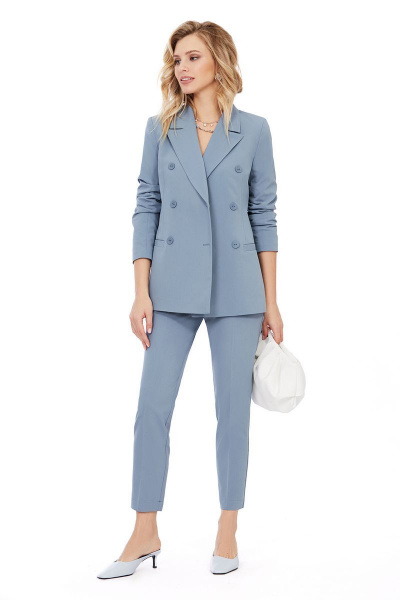 Брюки, жакет, майка PiRS 1005 серо-голубой - фото 3